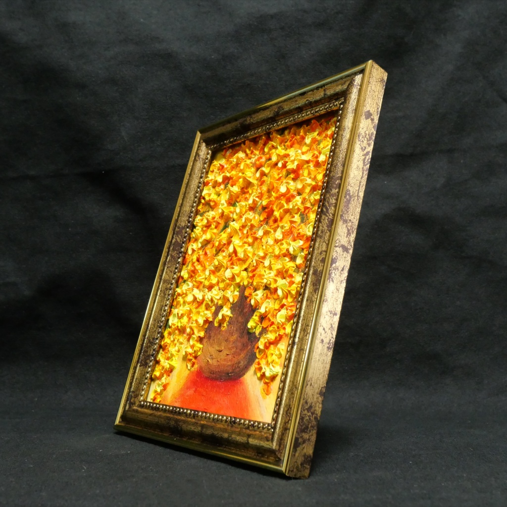 油絵 ミニ絵画 油彩画 【ミモザ】 絵画 原画