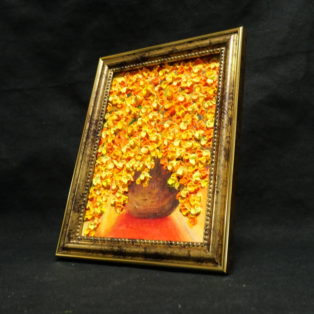 油絵 ミニ絵画 油彩画 【ミモザ】 絵画 原画