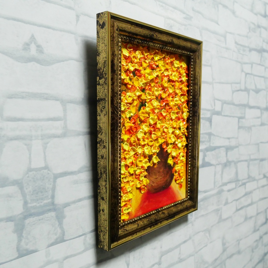 油絵 ミニ絵画 油彩画 【ミモザ】 絵画 原画