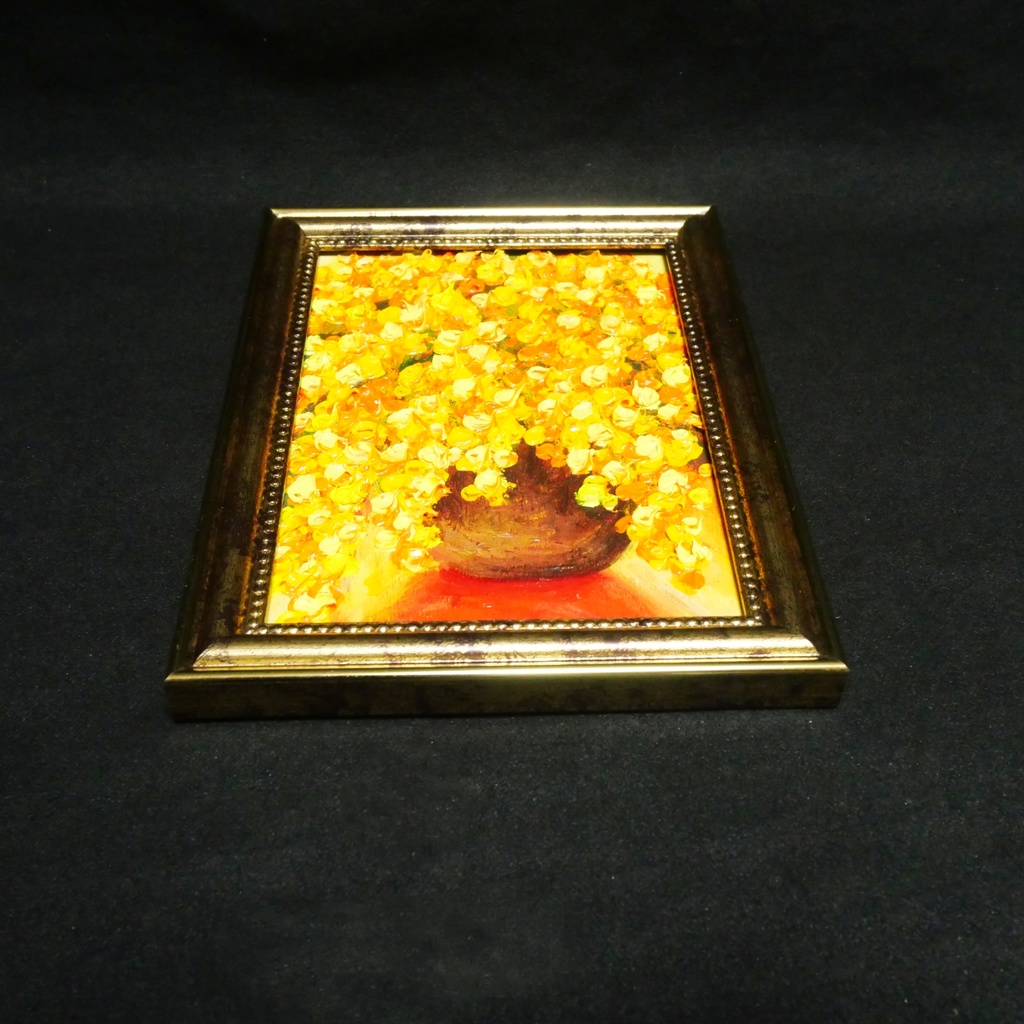 油絵 ミニ絵画 油彩画 【ミモザ】 絵画 原画