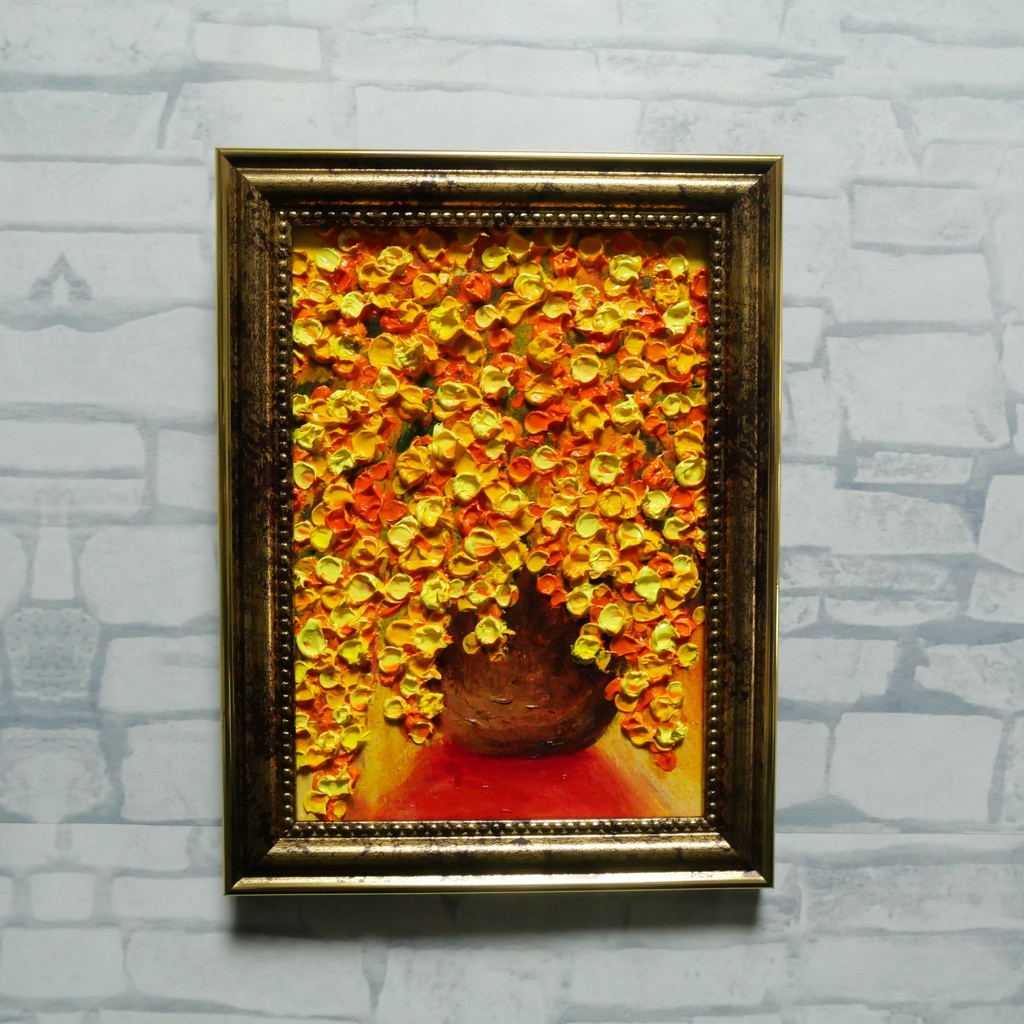 油絵 ミニ絵画 油彩画 【ミモザ】 絵画 原画