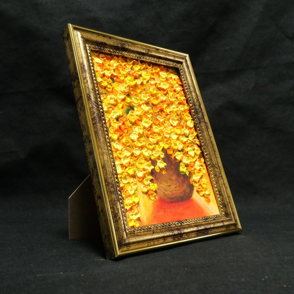 油絵 ミニ絵画 油彩画 【ミモザ】 絵画 原画