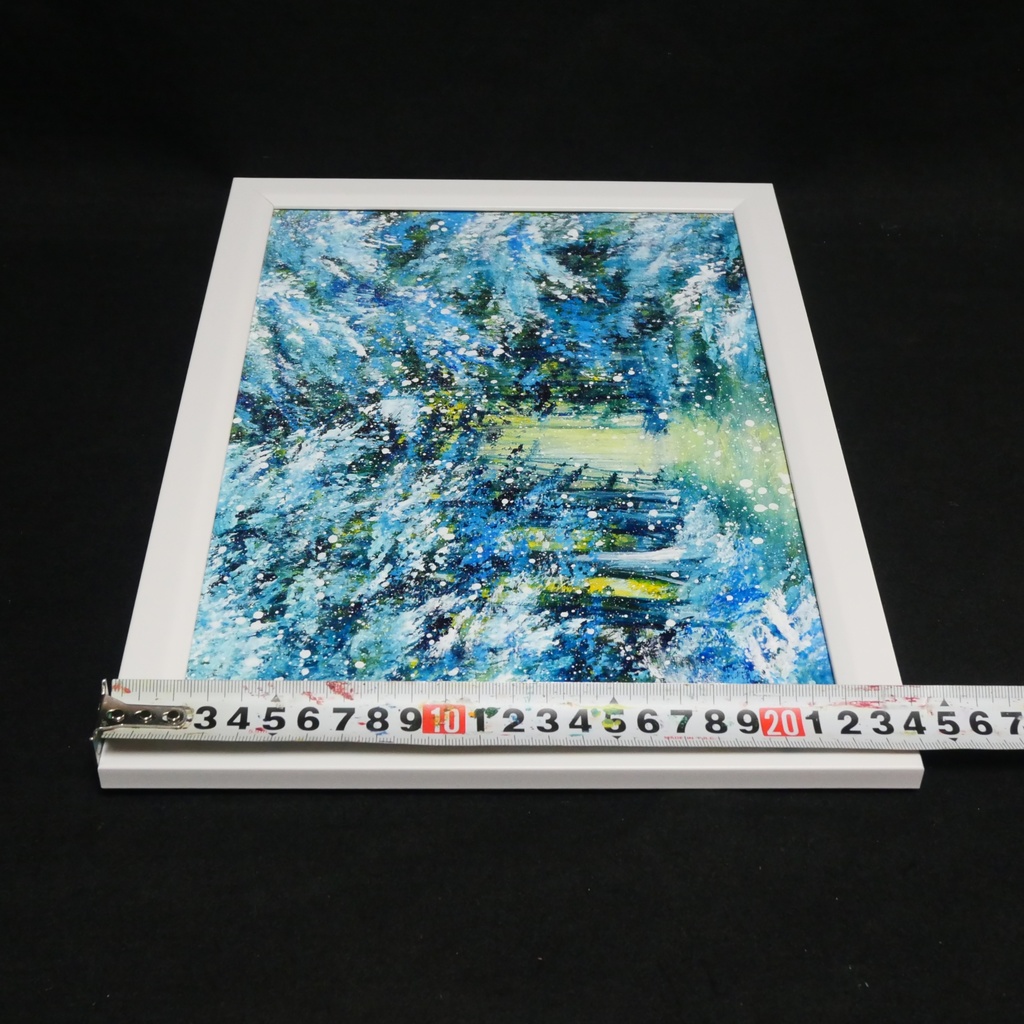 油彩画【雪の森の光】冬の風景