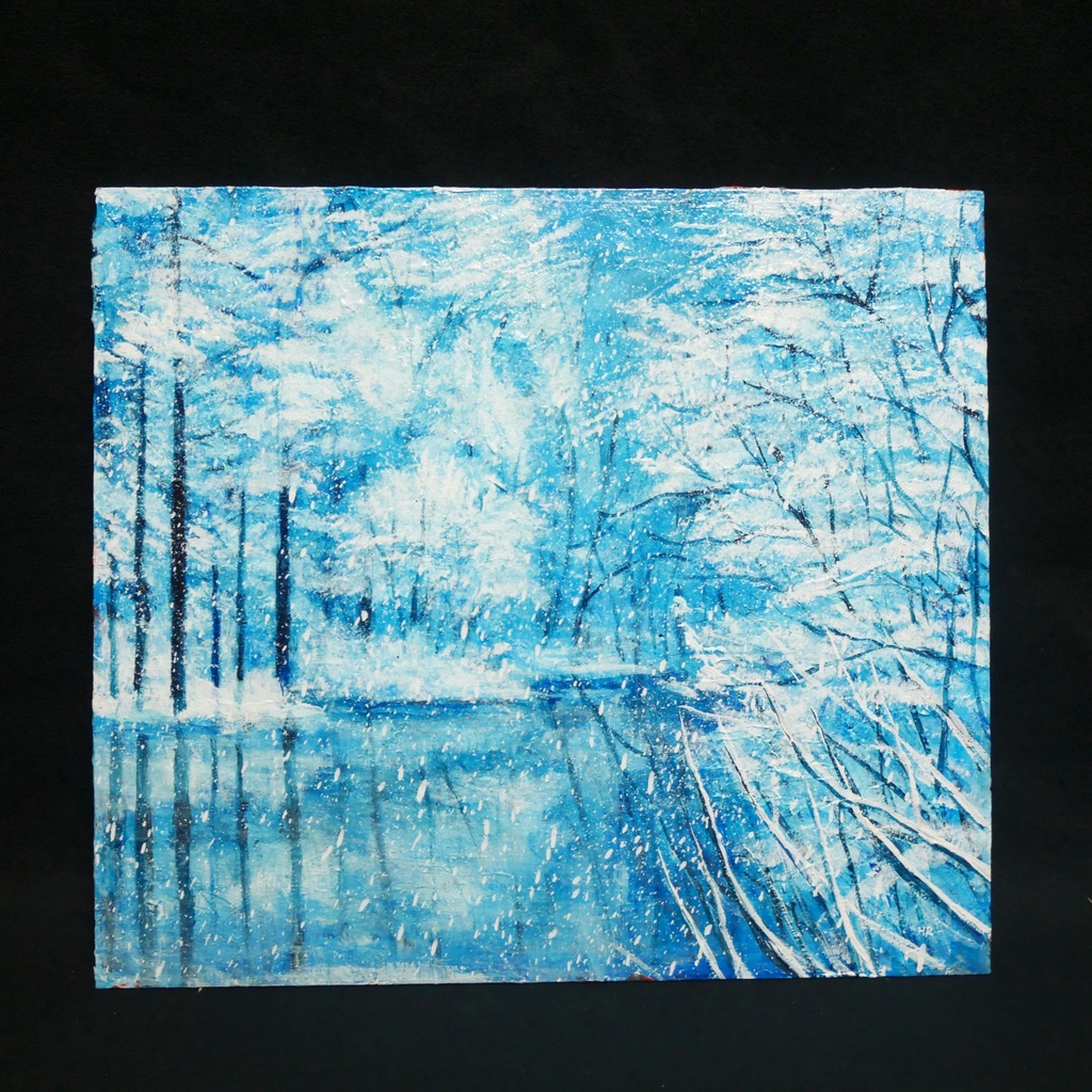 油絵 油彩 油彩画 絵 絵画 【白銀の世界】