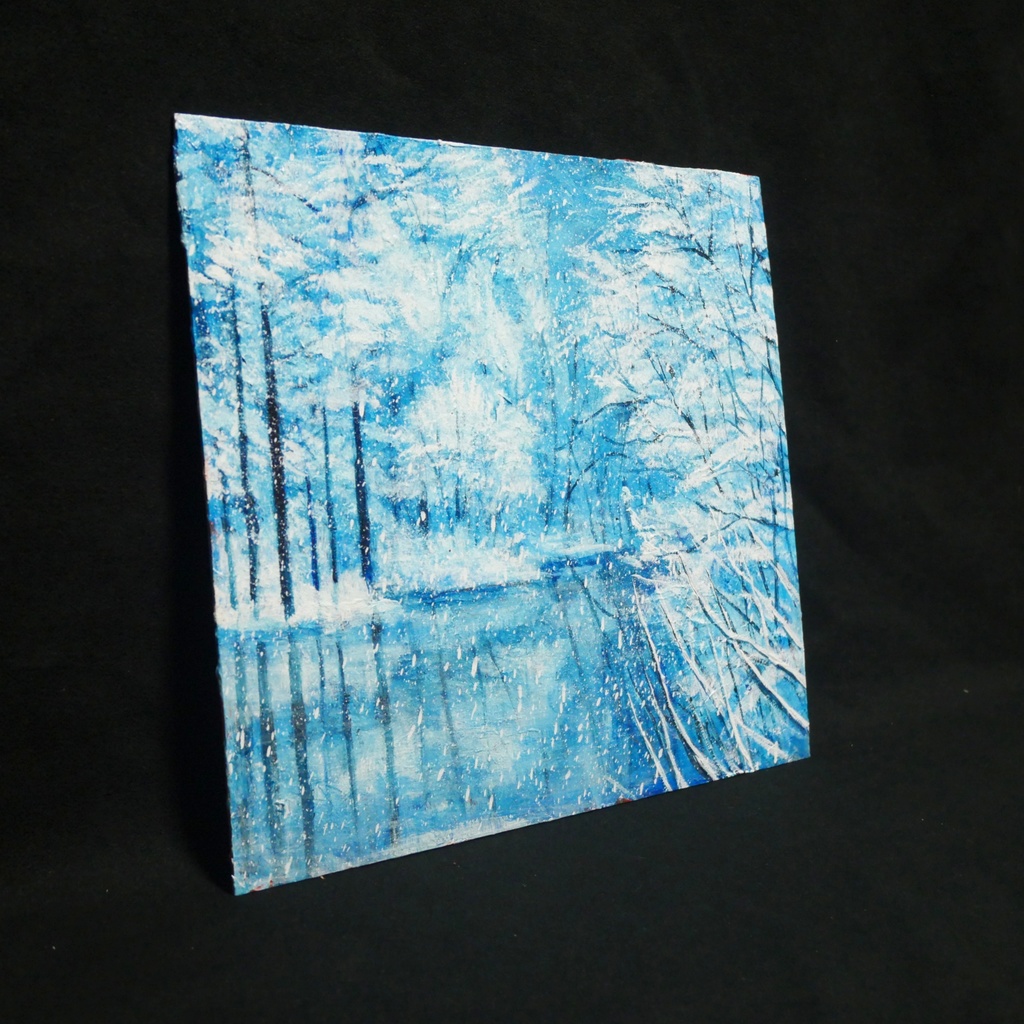 油絵 油彩 油彩画 絵 絵画 【白銀の世界】