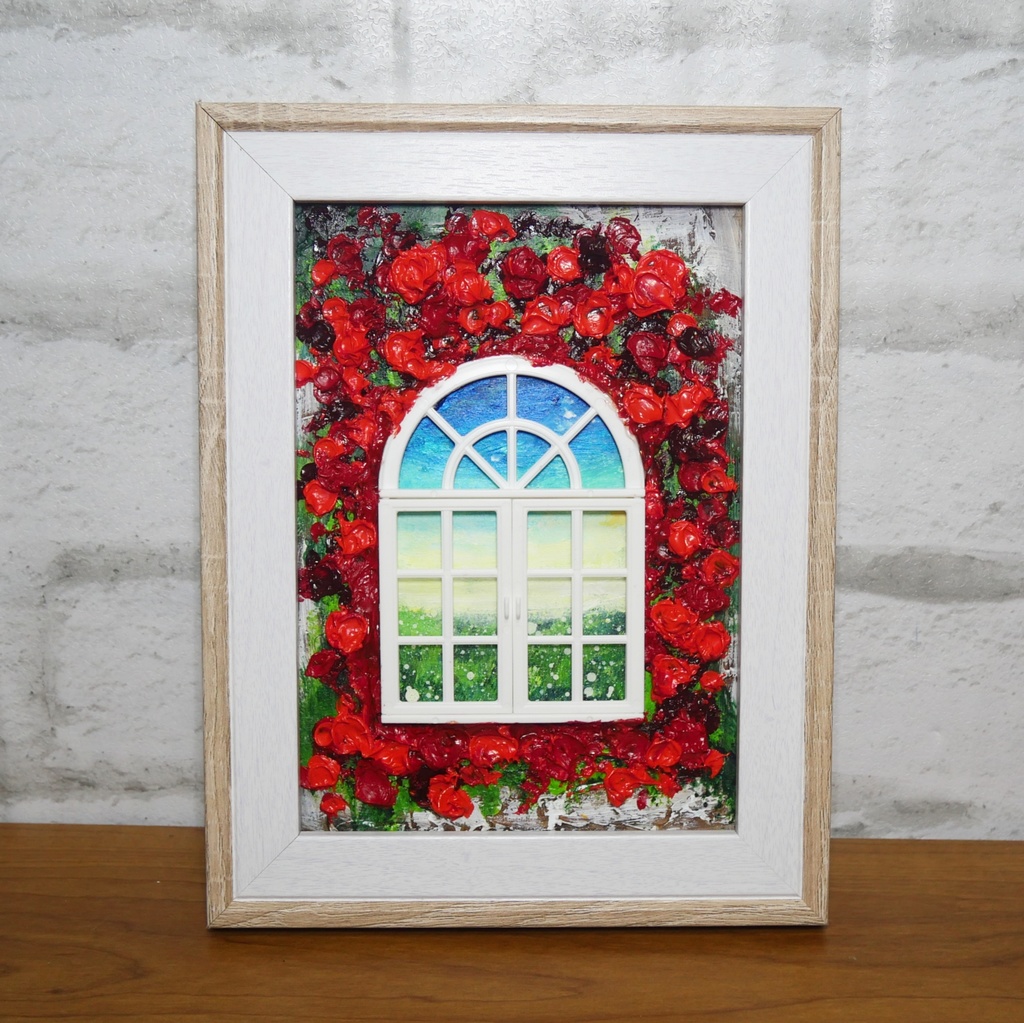 油絵 油彩画 原画「窓の先」絵画 アート インテリア 壁掛け