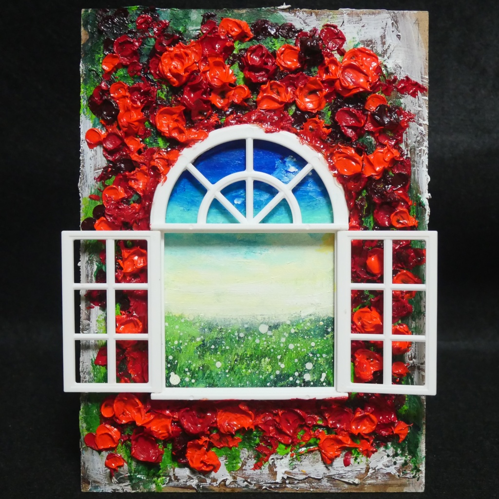 油絵 油彩画 原画「窓の先」絵画 アート インテリア 壁掛け