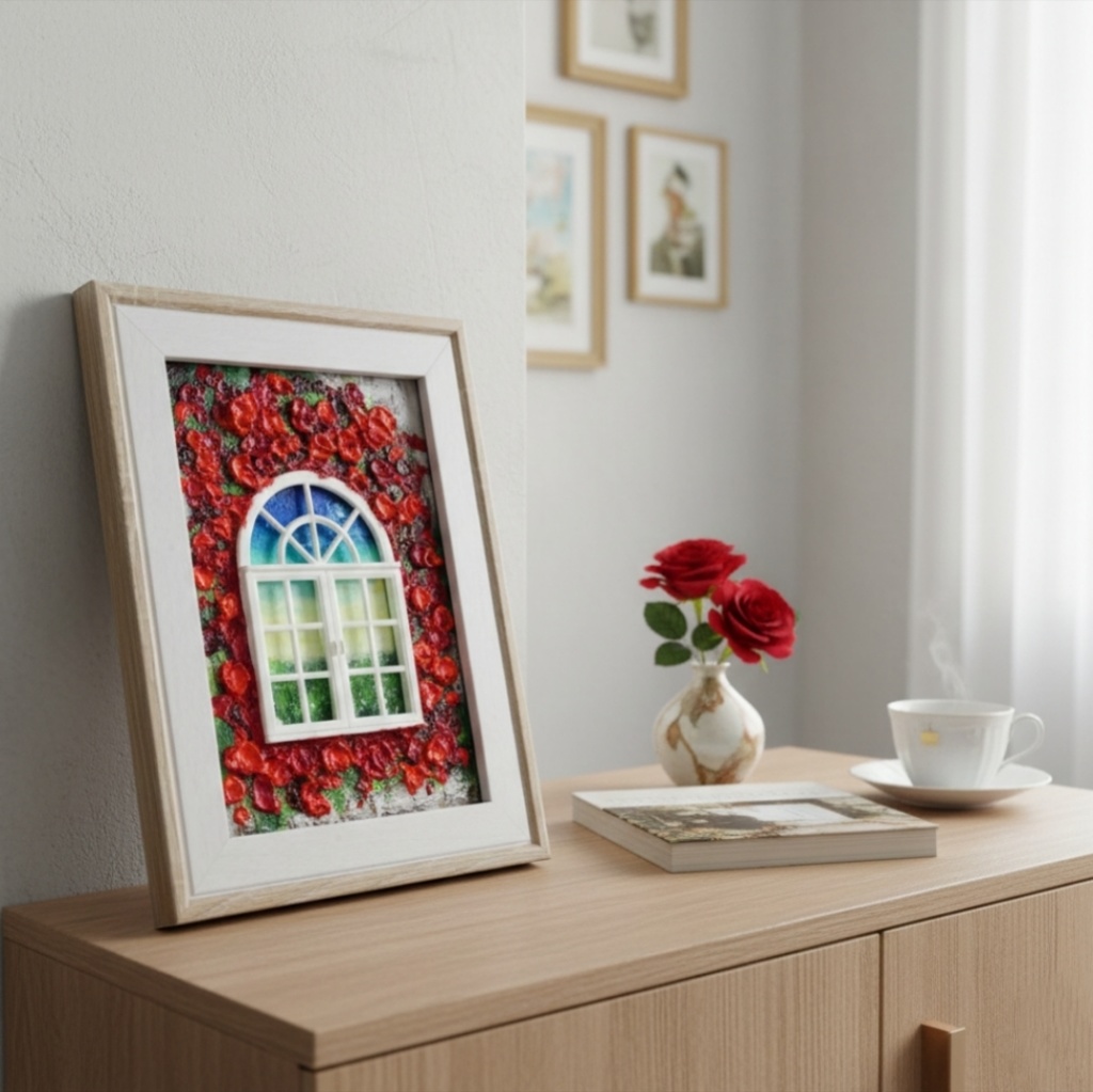 油絵 油彩画 原画「窓の先」絵画 アート インテリア 壁掛け