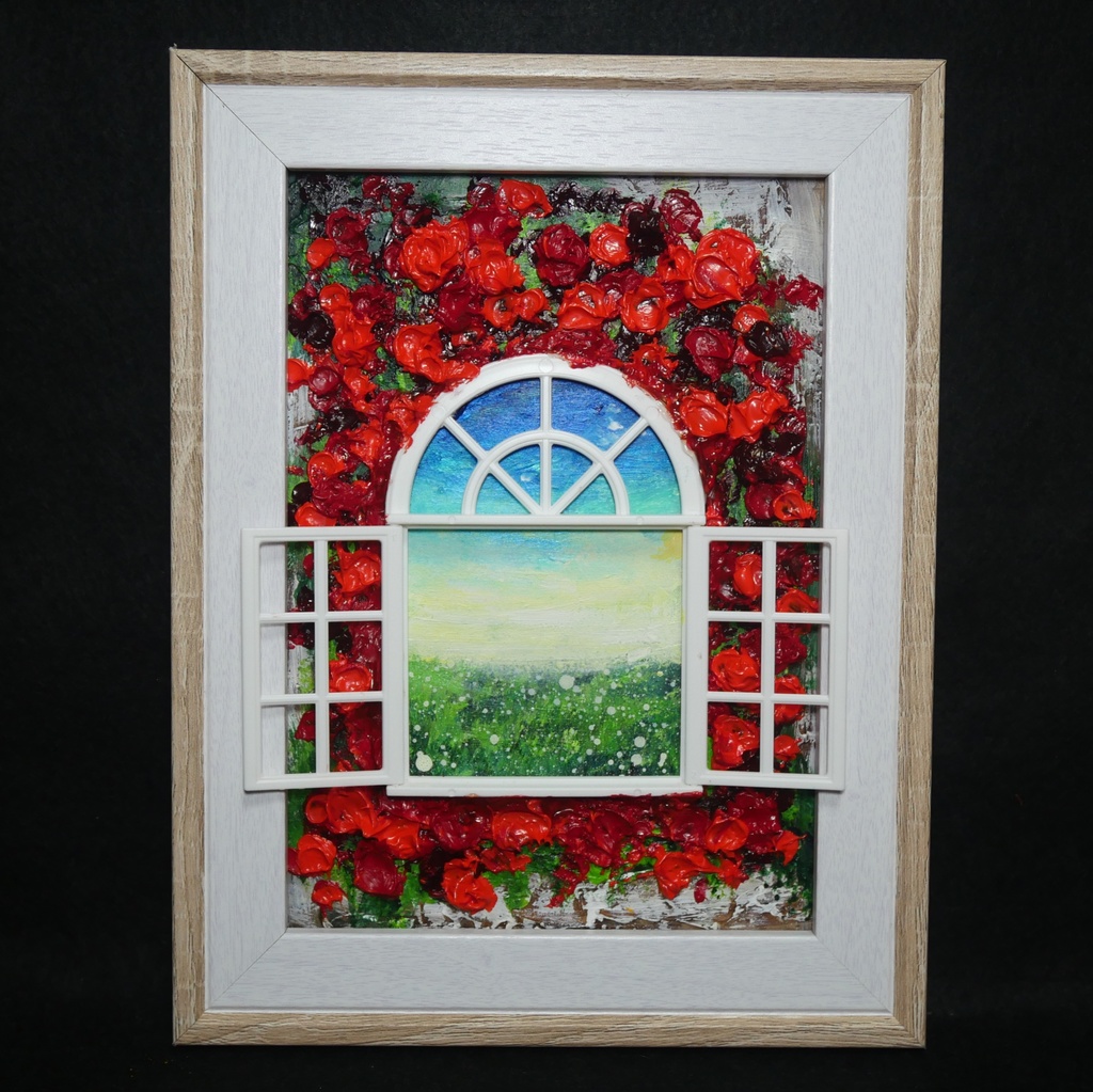 油絵 油彩画 原画「窓の先」絵画 アート インテリア 壁掛け