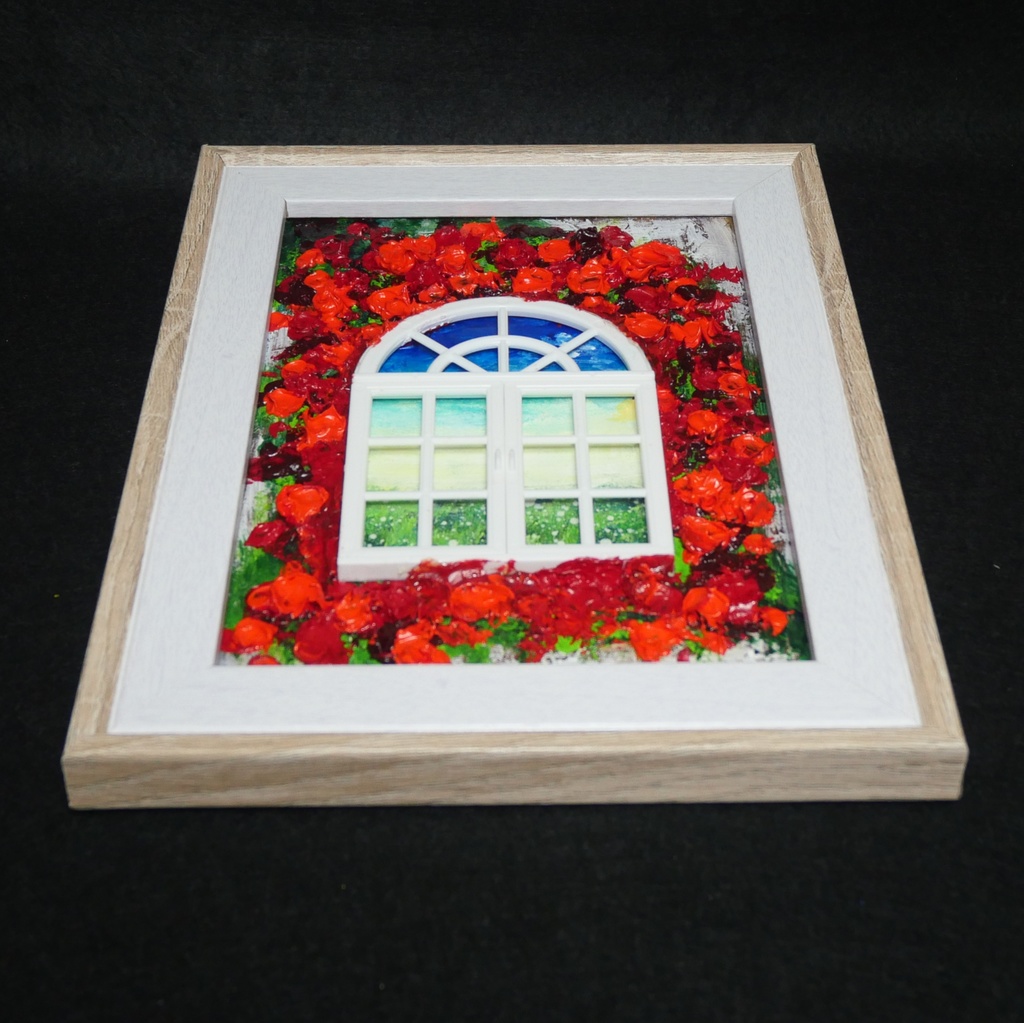 油絵 油彩画 原画「窓の先」絵画 アート インテリア 壁掛け