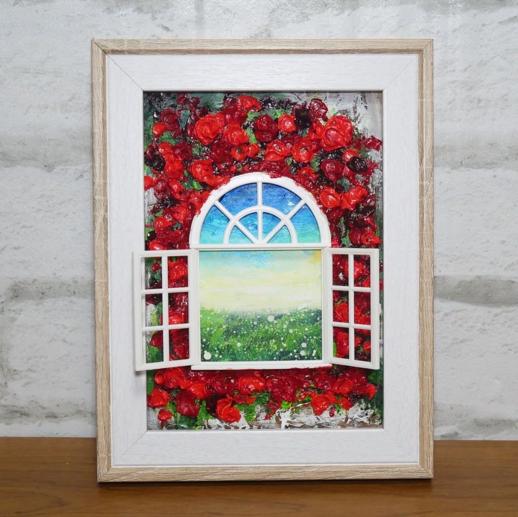 油絵 油彩画 原画「窓の先」絵画 アート インテリア 壁掛け