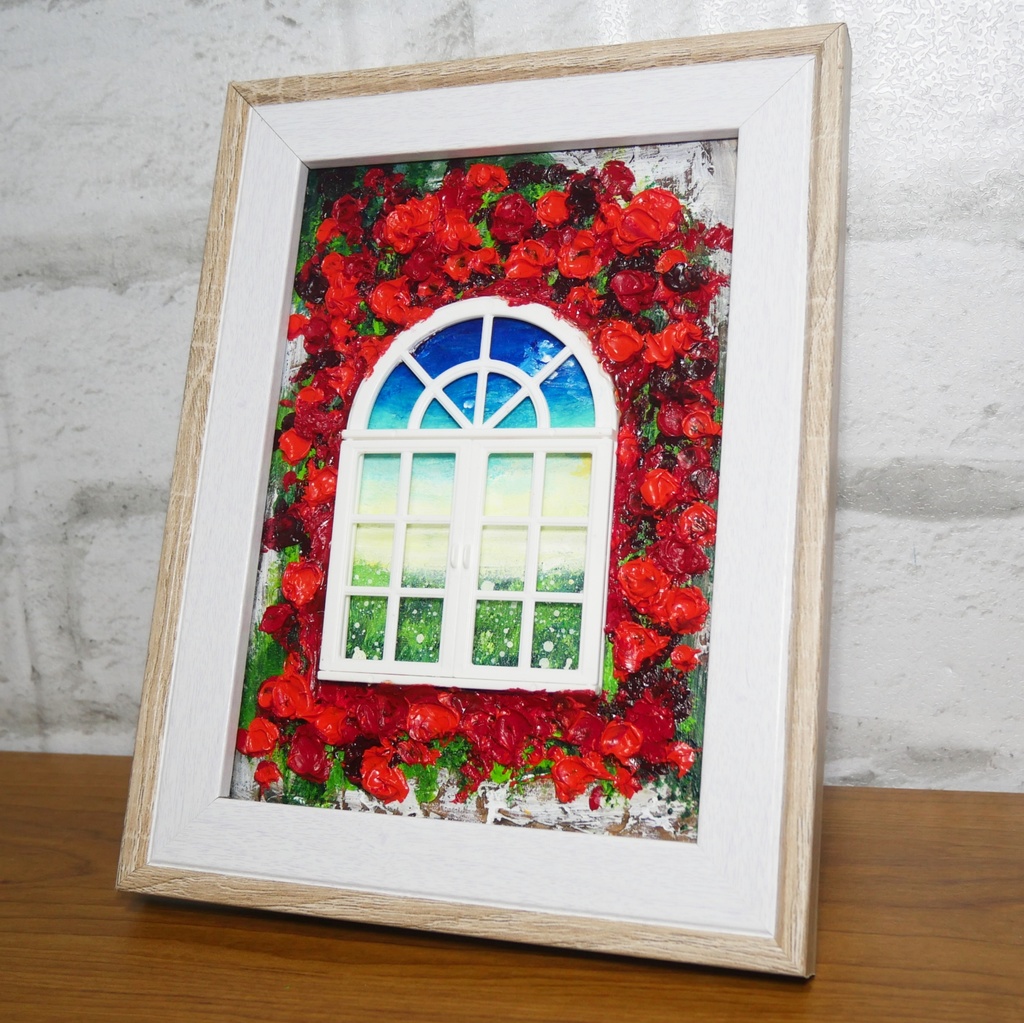 油絵 油彩画 原画「窓の先」絵画 アート インテリア 壁掛け