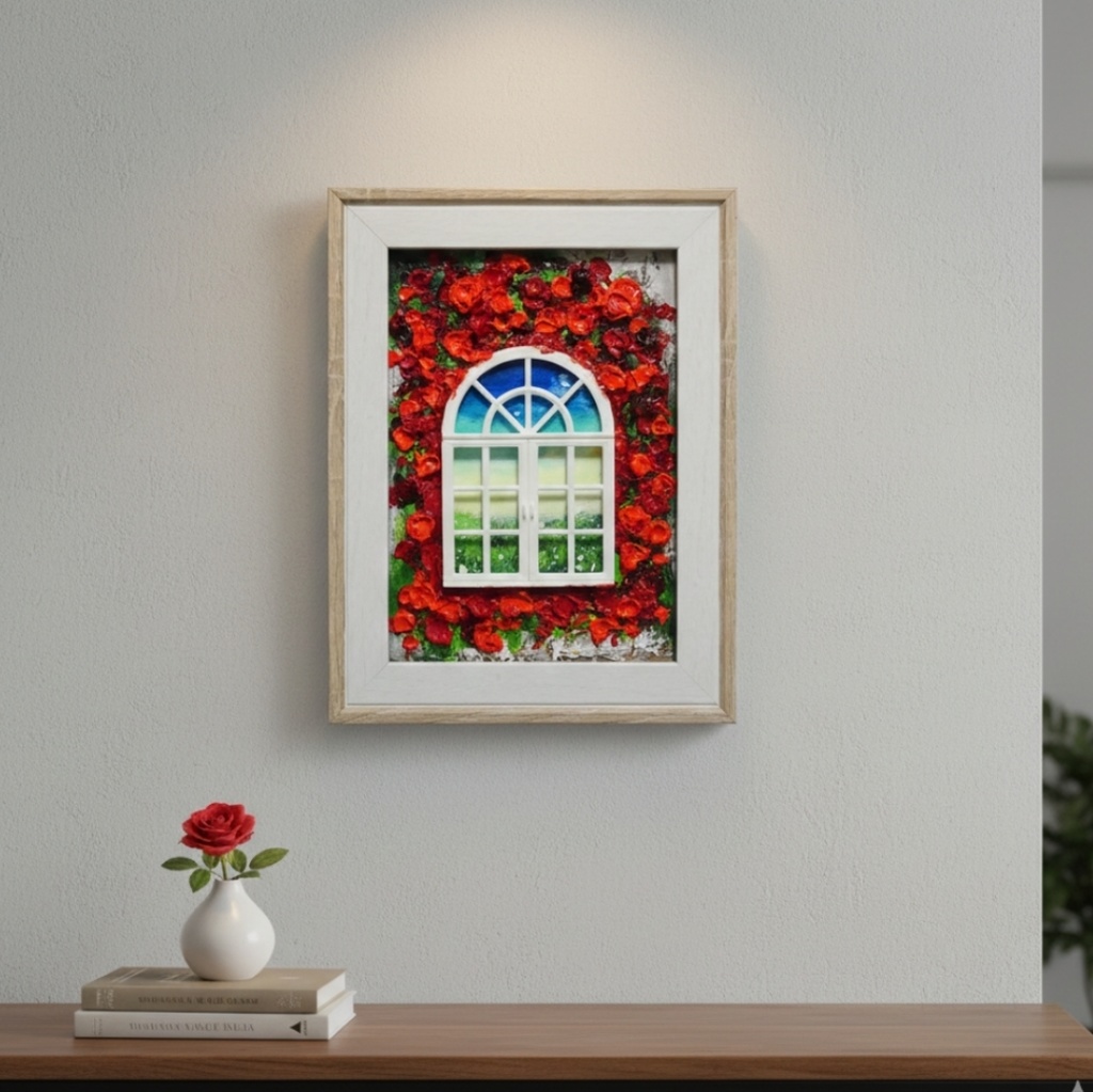 油絵 油彩画 原画「窓の先」絵画 アート インテリア 壁掛け