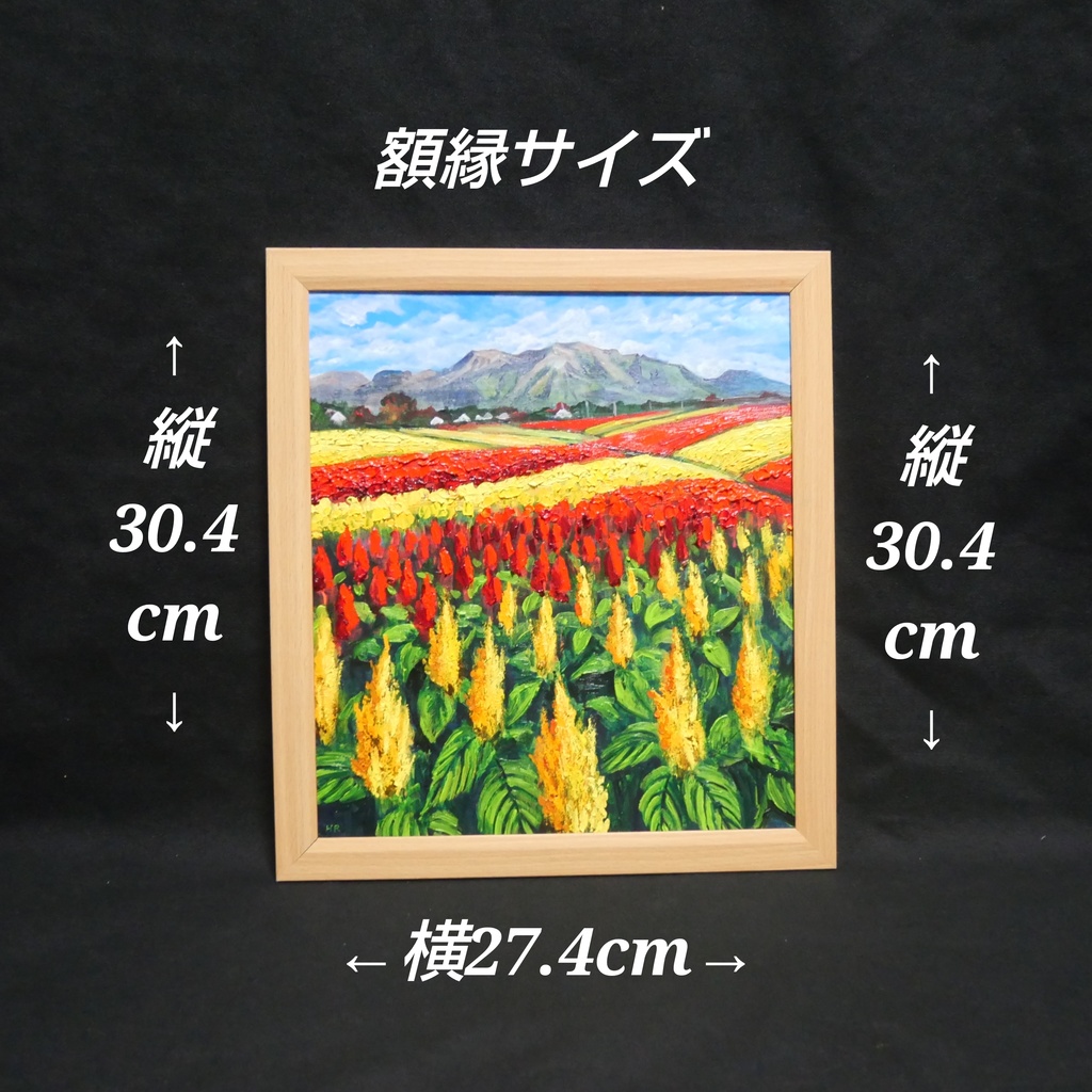 油絵 油彩 油彩画 絵 絵画 【秋日和のケイトウ】