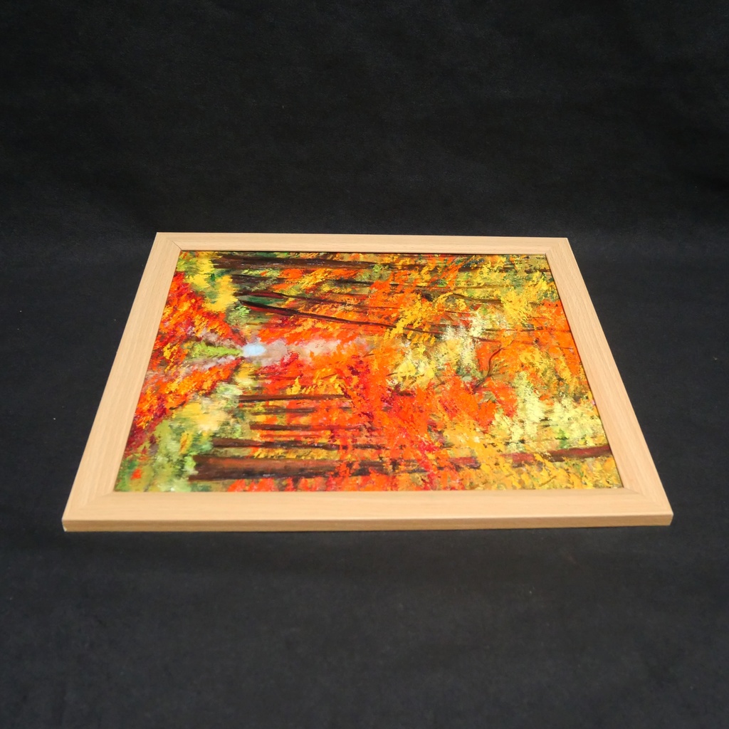 油絵 油彩 油彩画 絵 絵画 【紅葉の回廊】