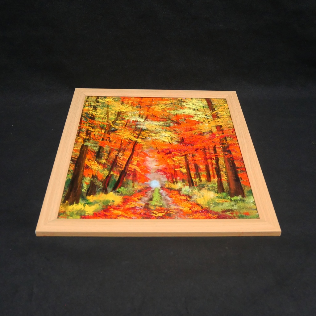 油絵 油彩 油彩画 絵 絵画 【紅葉の回廊】
