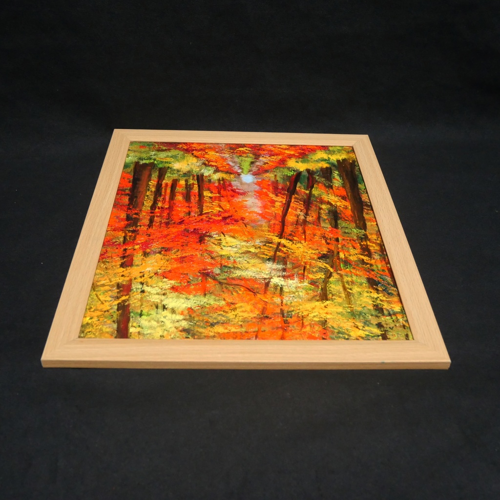 油絵 油彩 油彩画 絵 絵画 【紅葉の回廊】