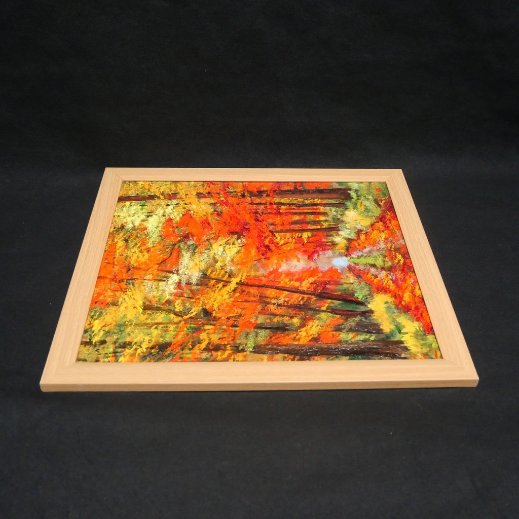 油絵 油彩 油彩画 絵 絵画 【紅葉の回廊】