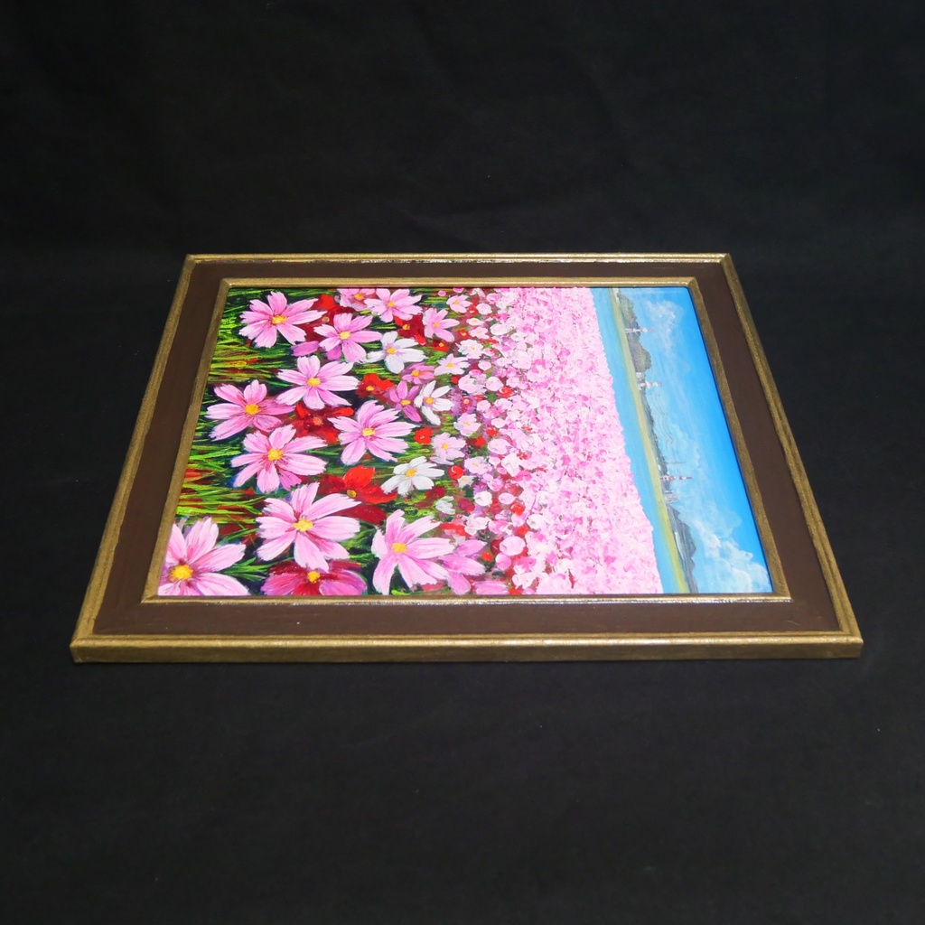 油絵 油彩 油彩画 絵画 絵【コスモス祭り】
