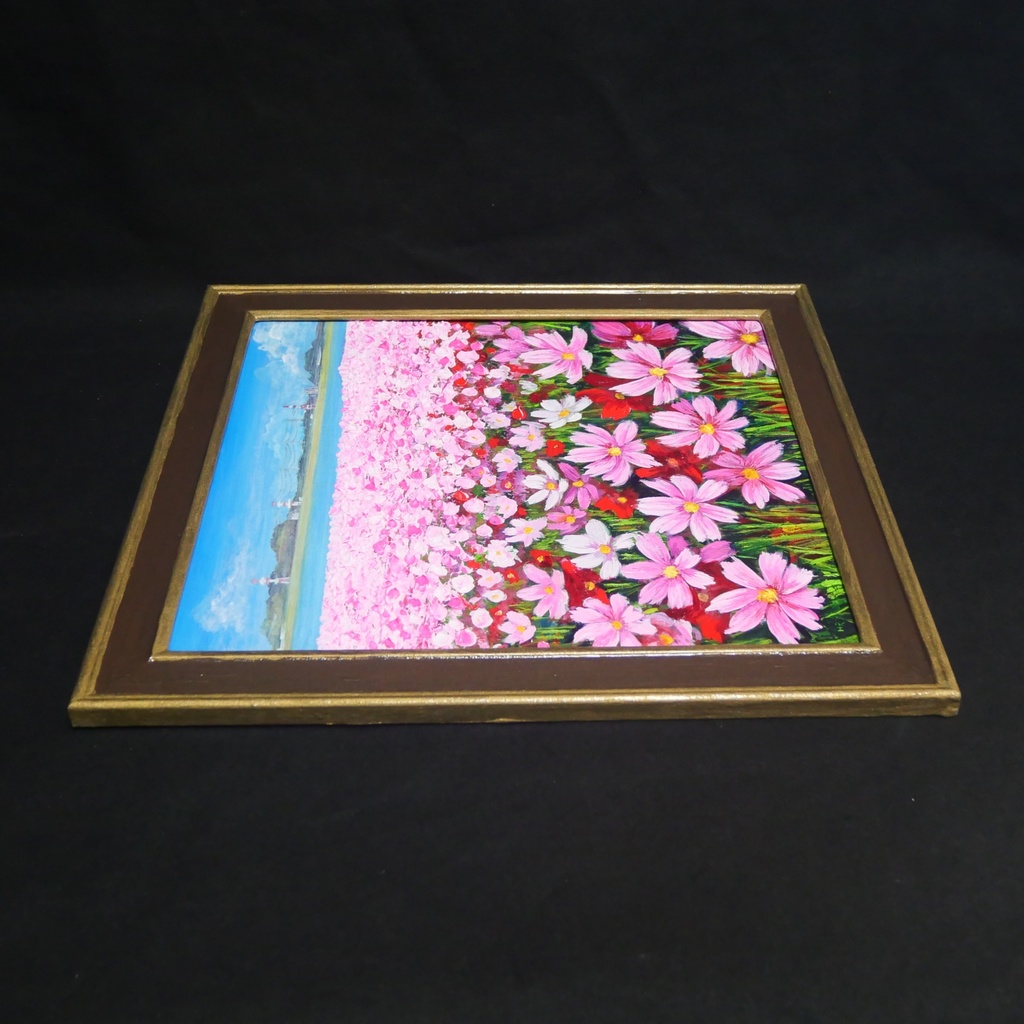 油絵 油彩 油彩画 絵画 絵【コスモス祭り】