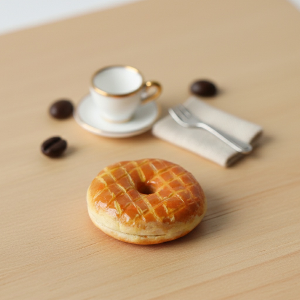 【油絵】小さくて可愛い まるでお菓子箱ドーナツの油絵セット 24個