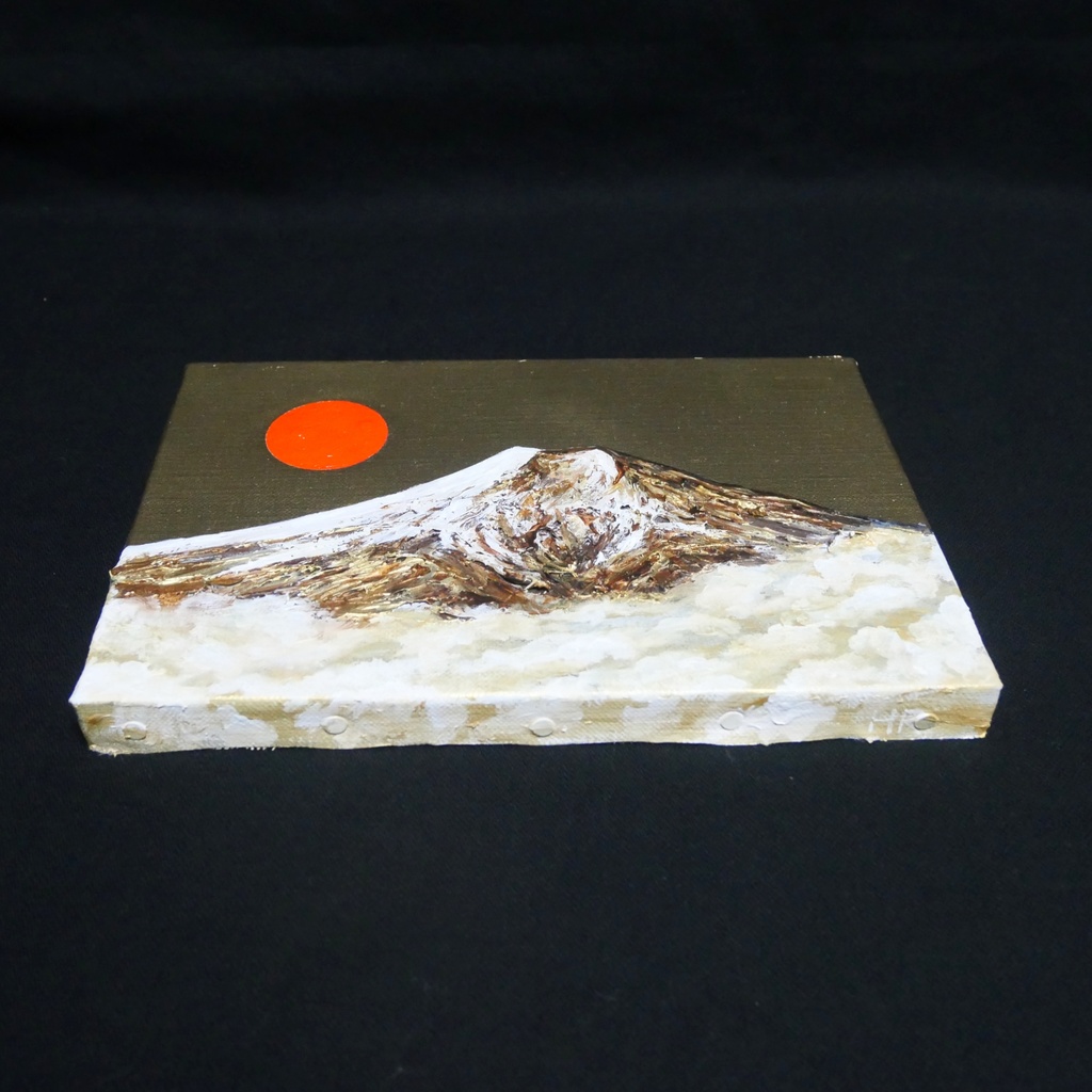 【開運インテリア】油彩画「黄金富士に旭日」SM号