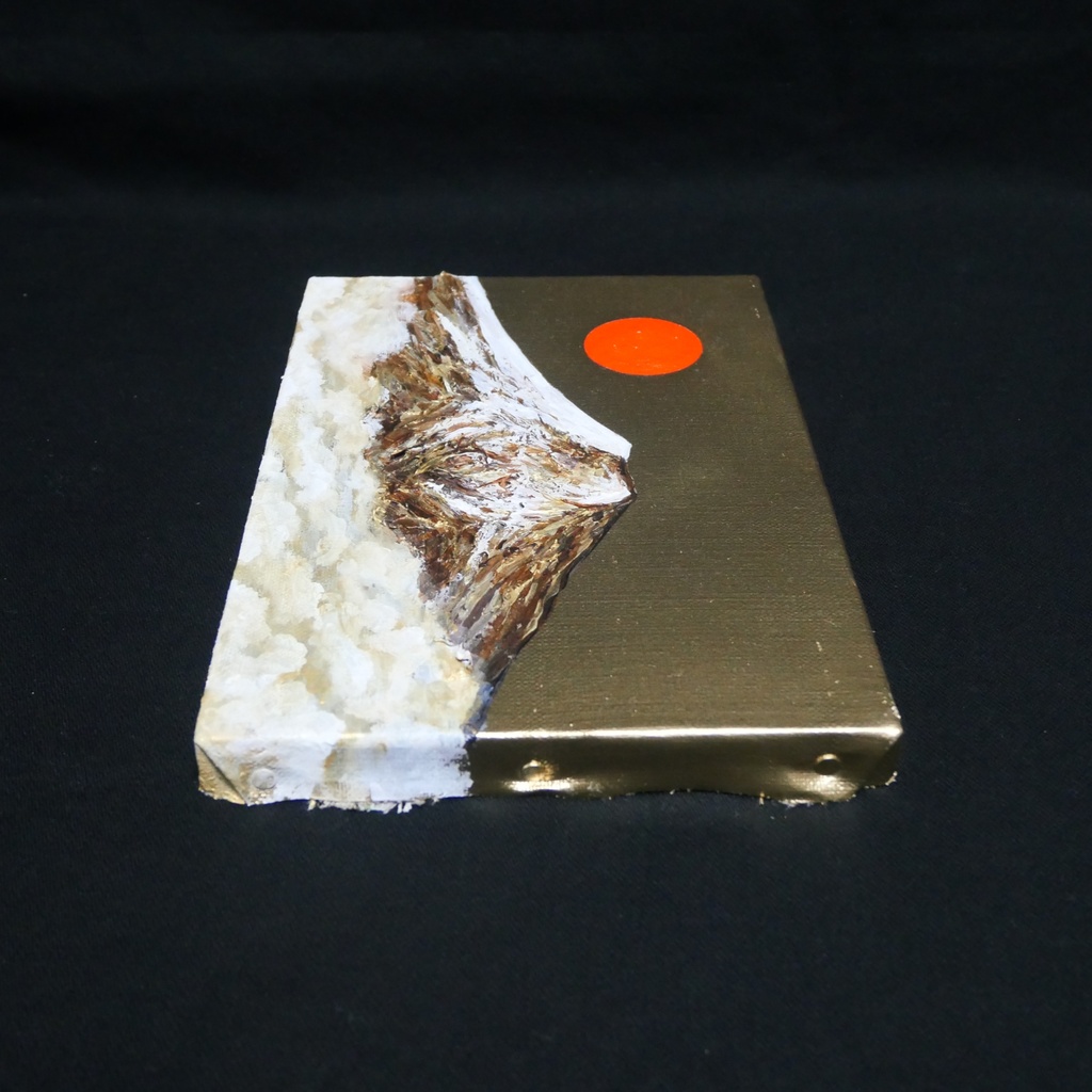 【開運インテリア】油彩画「黄金富士に旭日」SM号