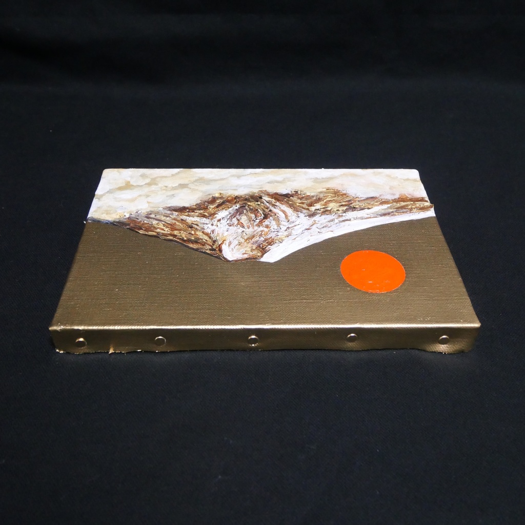 【開運インテリア】油彩画「黄金富士に旭日」SM号