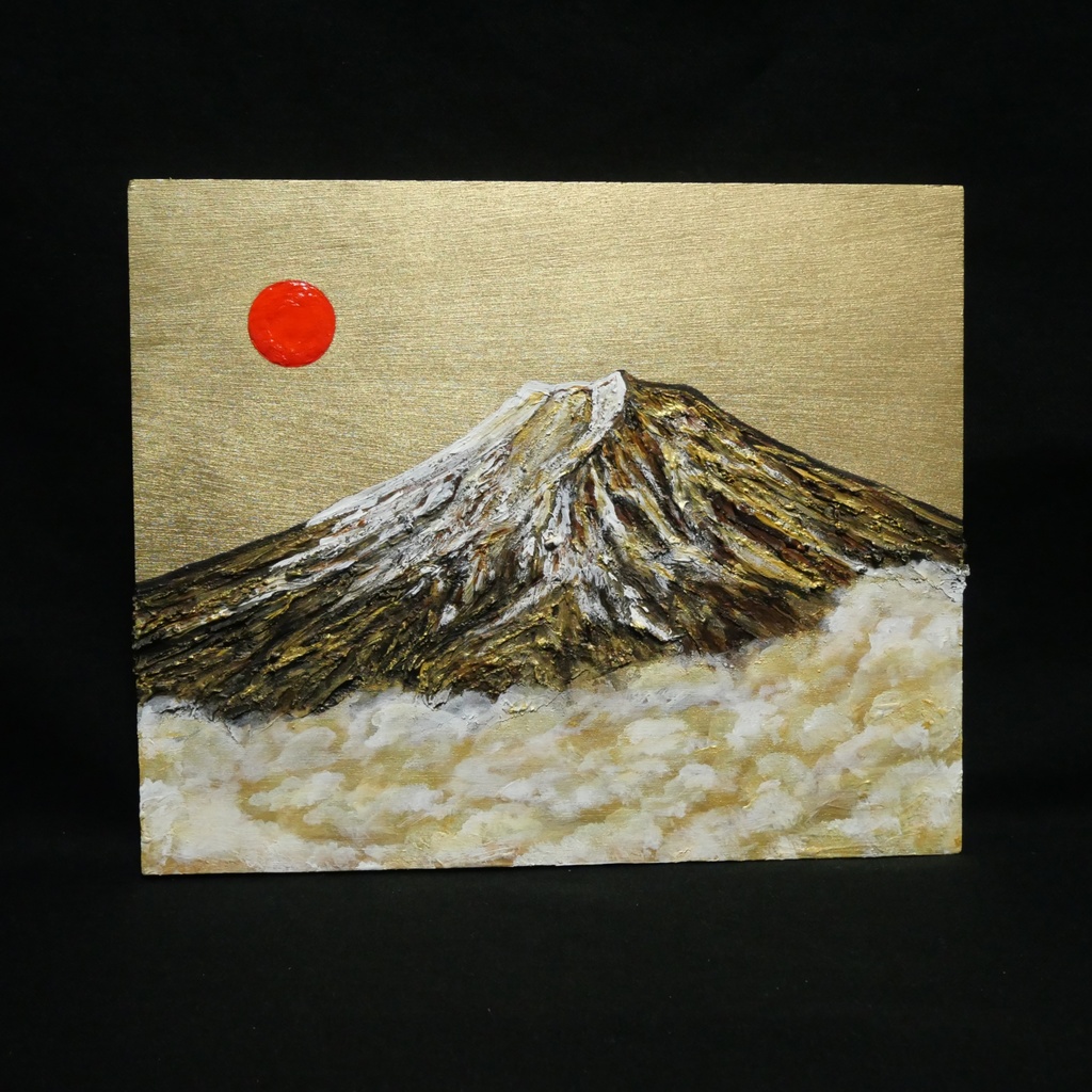 油絵「黄金の輝きが放つ生命力」絵画 油彩画 木製パネル 壁掛け インテリア雑貨