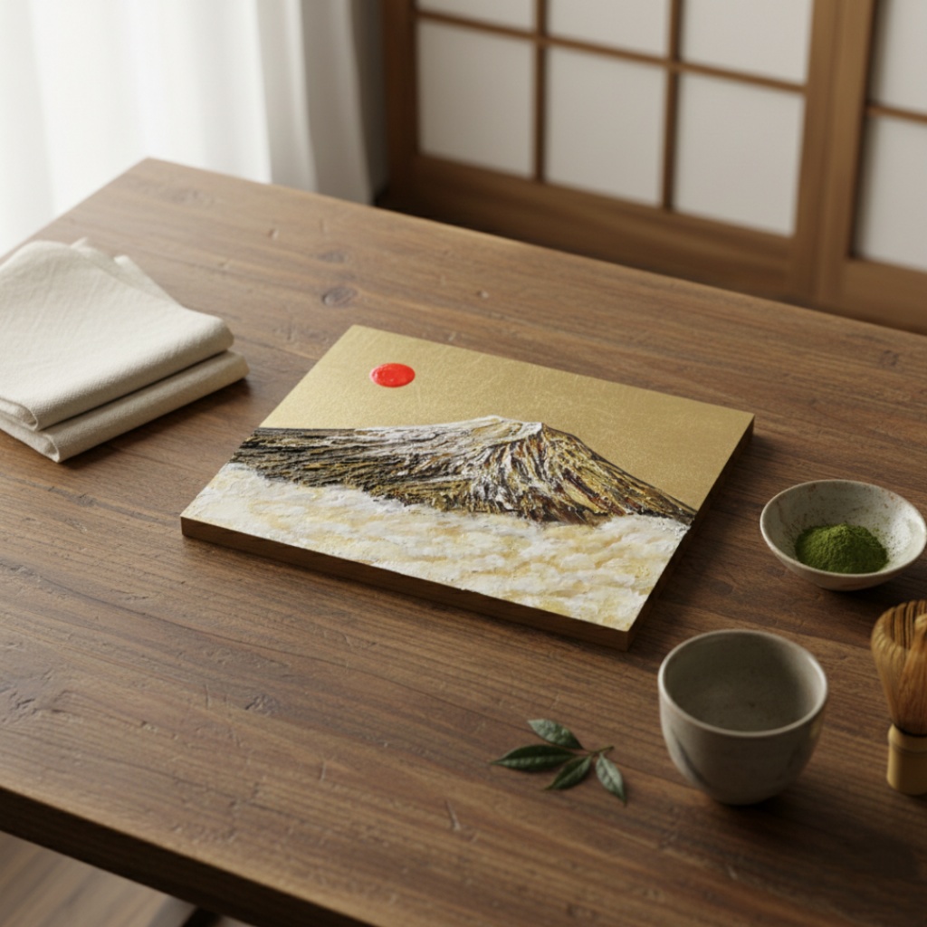 油絵「黄金の輝きが放つ生命力」絵画 油彩画 木製パネル 壁掛け インテリア雑貨