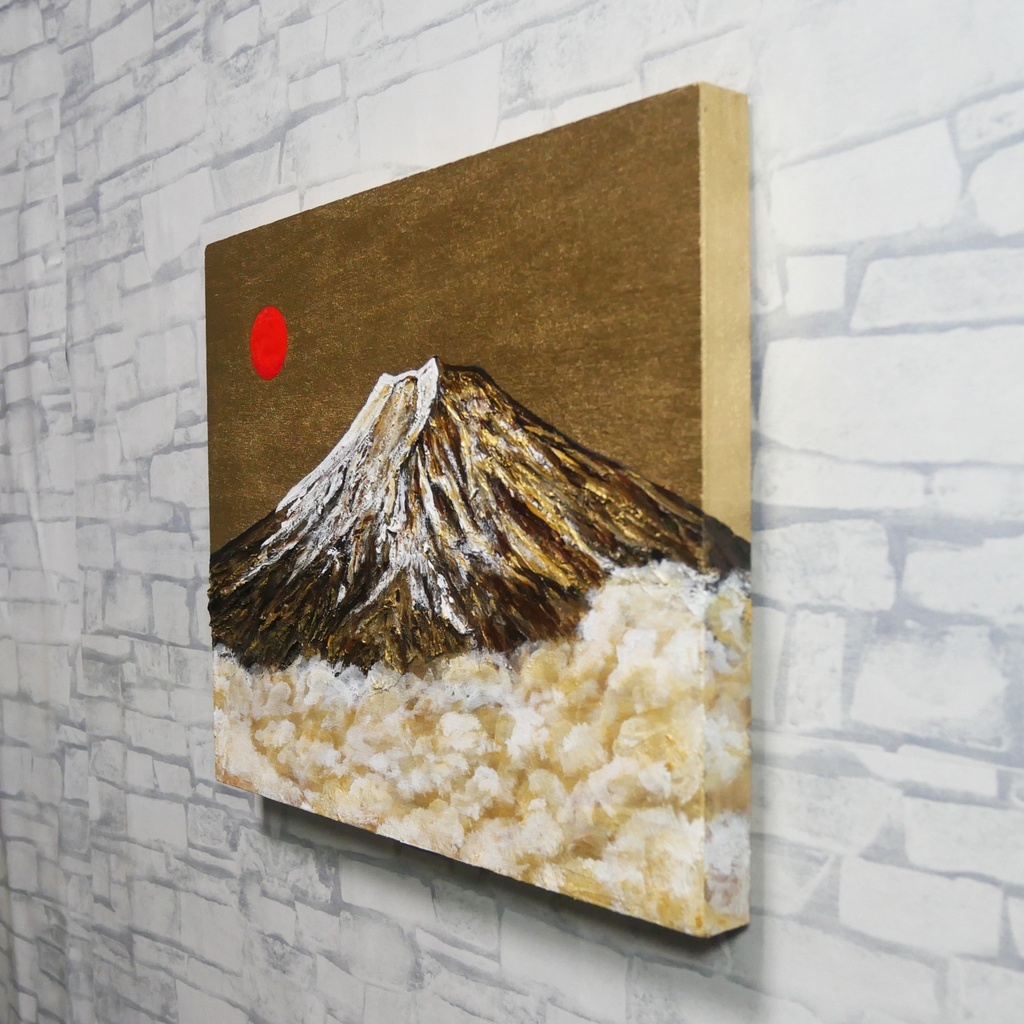 油絵「黄金の輝きが放つ生命力」絵画 油彩画 木製パネル 壁掛け インテリア雑貨