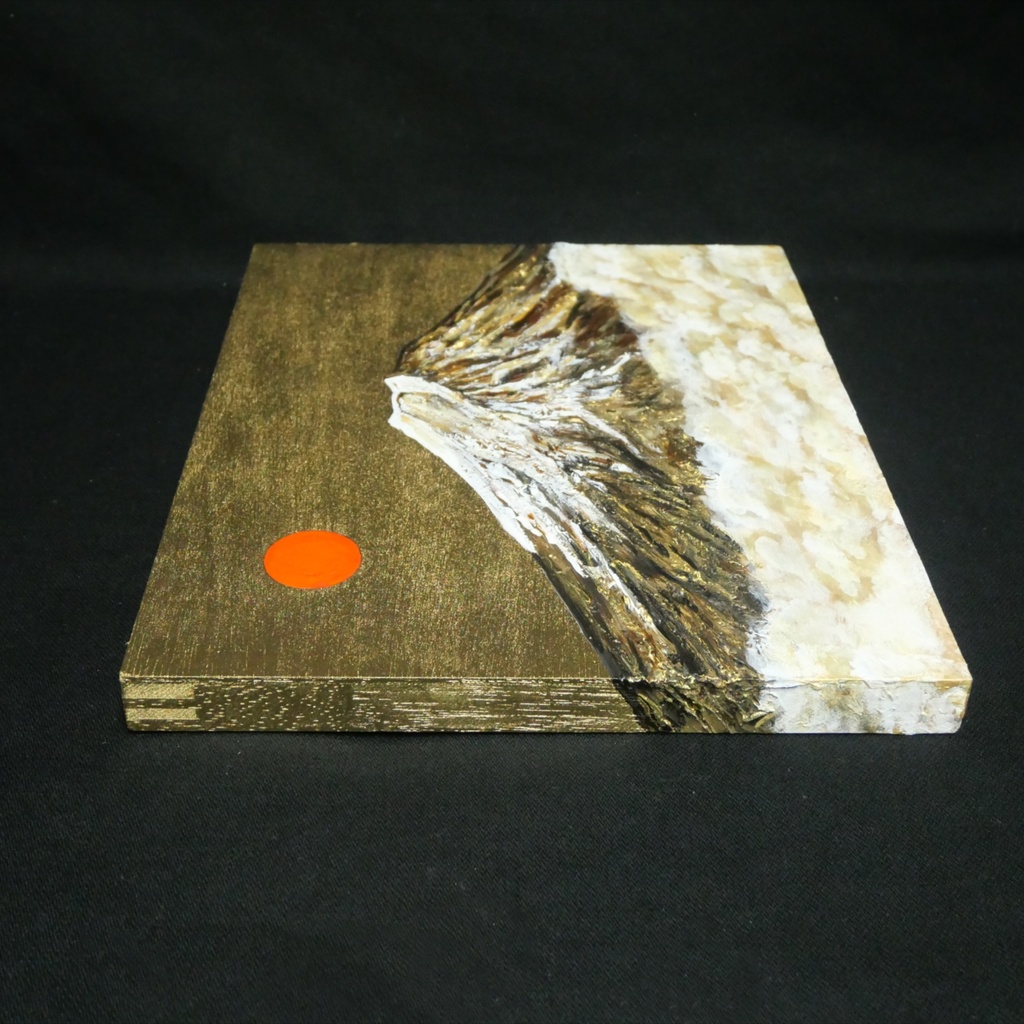 油絵「黄金の輝きが放つ生命力」絵画 油彩画 木製パネル 壁掛け インテリア雑貨