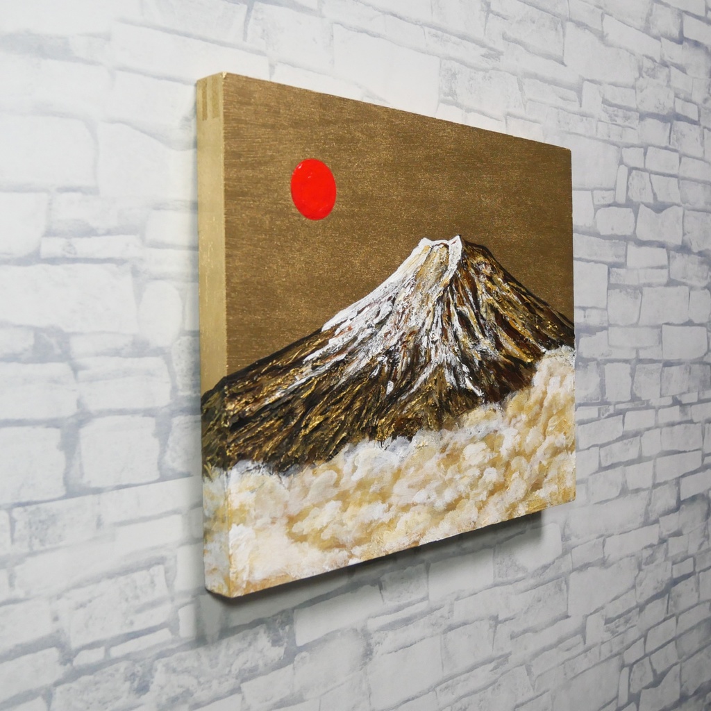 油絵「黄金の輝きが放つ生命力」絵画 油彩画 木製パネル 壁掛け インテリア雑貨