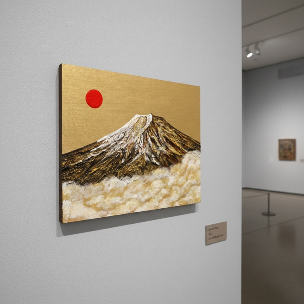 油絵「黄金の輝きが放つ生命力」絵画 油彩画 木製パネル 壁掛け インテリア雑貨