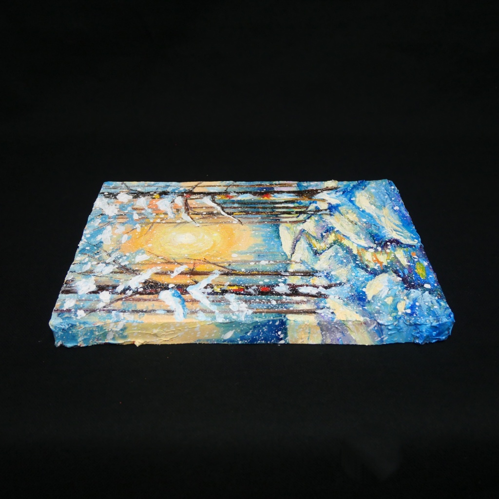 油絵 原画【黄金色の冬】油彩画 風景画 インテリア 壁掛け 絵画 プレゼント お祝い 絵画 肉筆 一点物 モダン