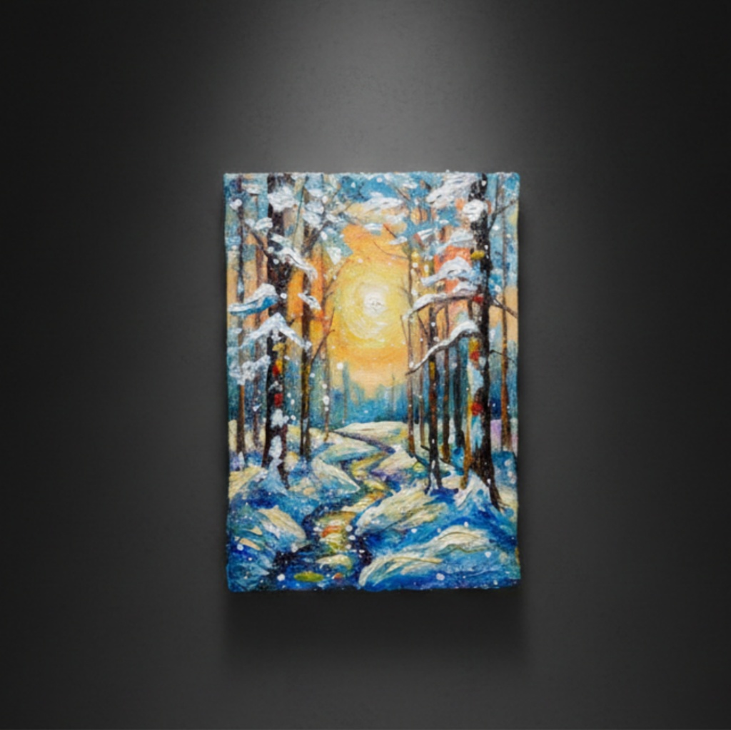 油絵 原画【黄金色の冬】油彩画 風景画 インテリア 壁掛け 絵画 プレゼント お祝い 絵画 肉筆 一点物 モダン