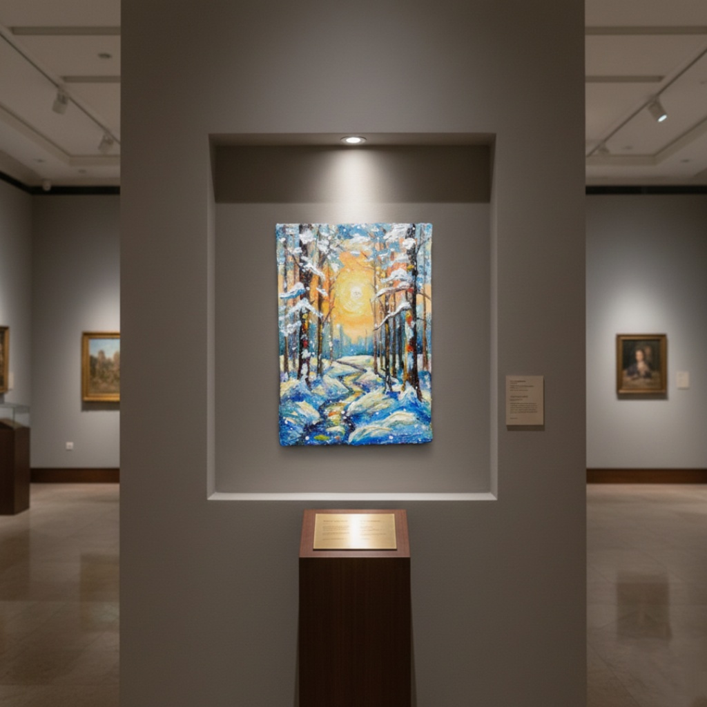 油絵 原画【黄金色の冬】油彩画 風景画 インテリア 壁掛け 絵画 プレゼント お祝い 絵画 肉筆 一点物 モダン