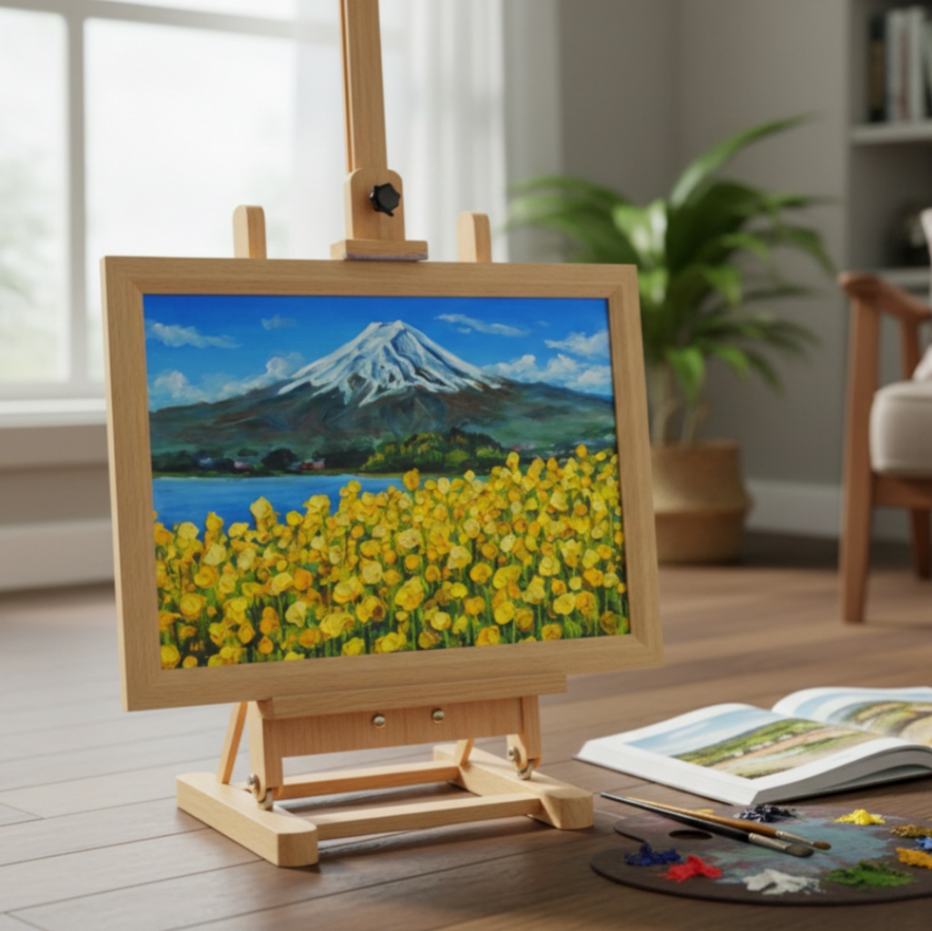 【油絵】春の息吹と、悠久の富士|富士山 絵画 インテリア 油彩画 原画