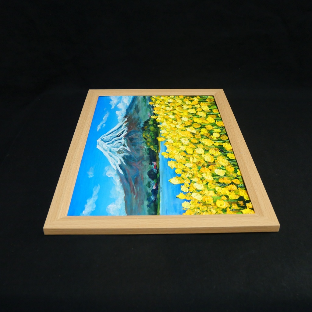 【油絵】春の息吹と、悠久の富士|富士山 絵画 インテリア 油彩画 原画