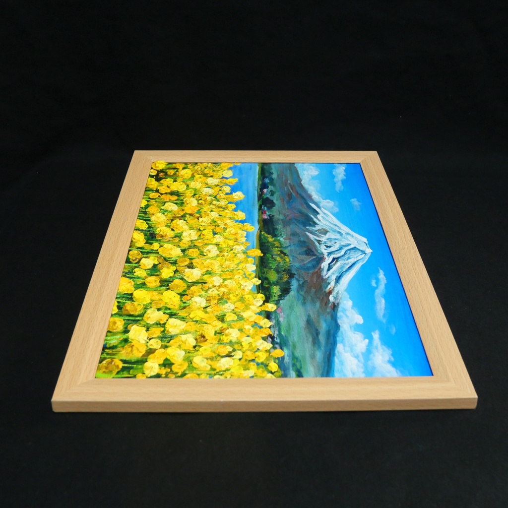 【油絵】春の息吹と、悠久の富士|富士山 絵画 インテリア 油彩画 原画