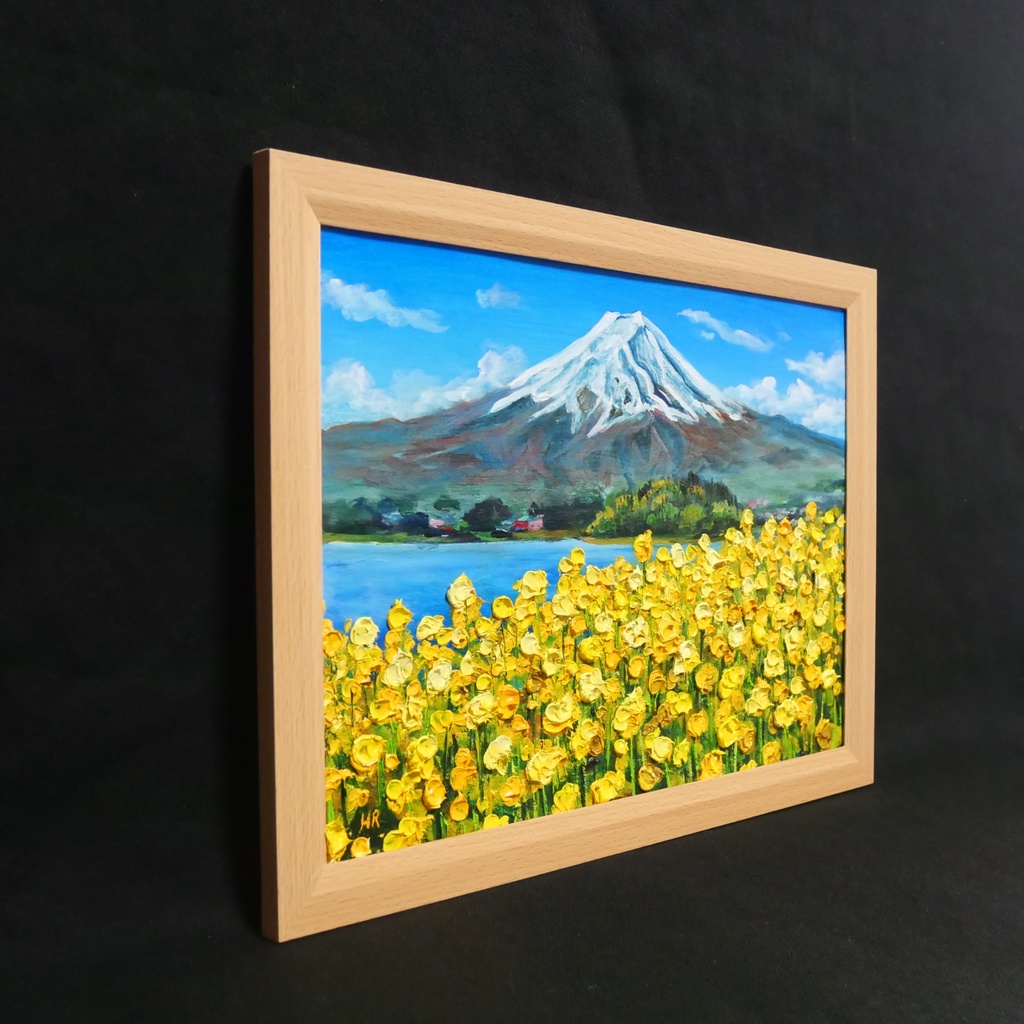 【油絵】春の息吹と、悠久の富士|富士山 絵画 インテリア 油彩画 原画