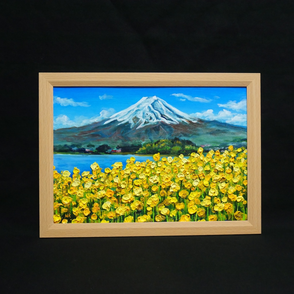 【油絵】春の息吹と、悠久の富士|富士山 絵画 インテリア 油彩画 原画