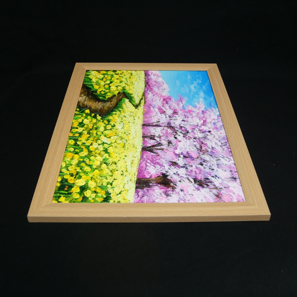 【原画】油彩画「心癒される春の景色」一点物 | 油絵 風景画 アート