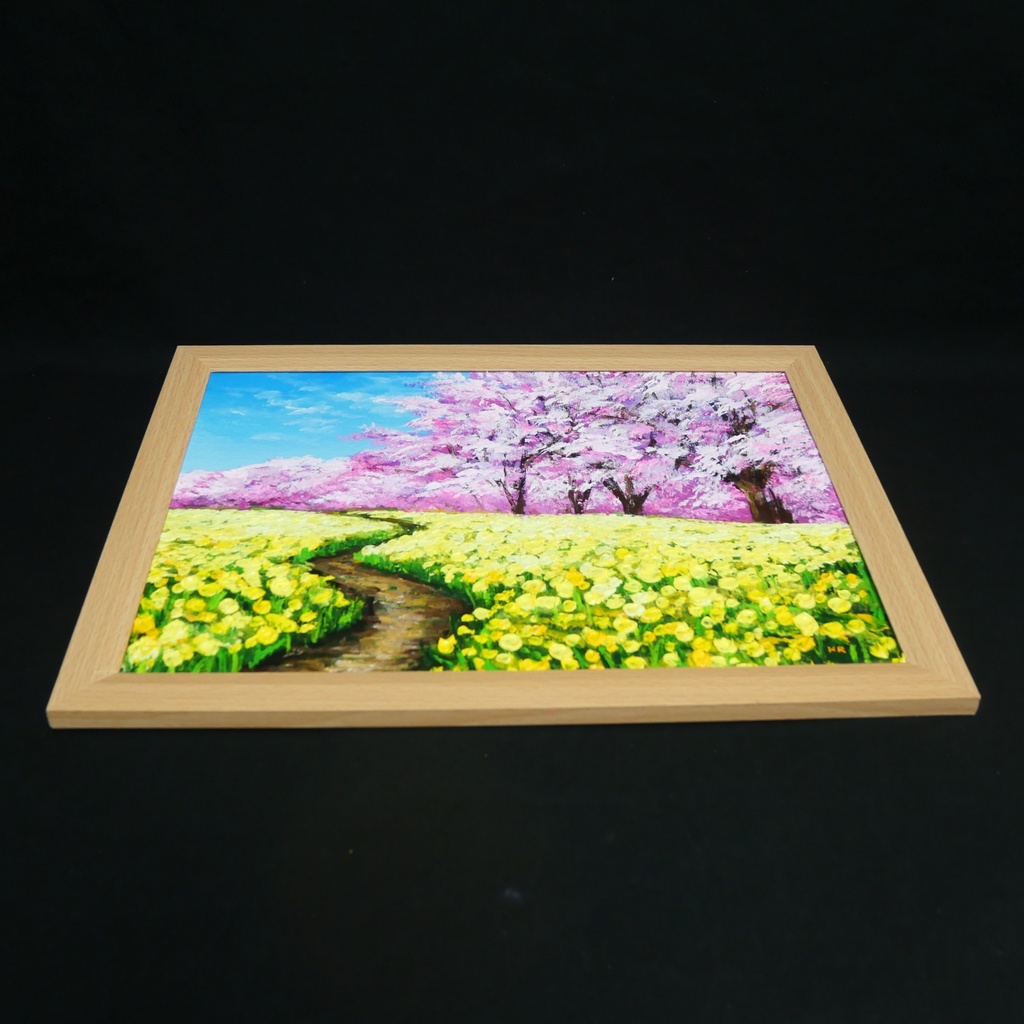 【原画】油彩画「心癒される春の景色」一点物 | 油絵 風景画 アート