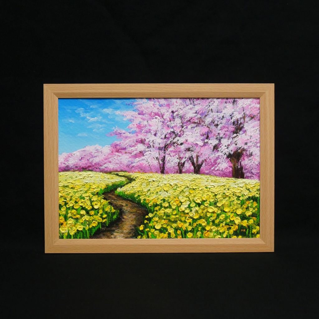 【原画】油彩画「心癒される春の景色」一点物 | 油絵 風景画 アート
