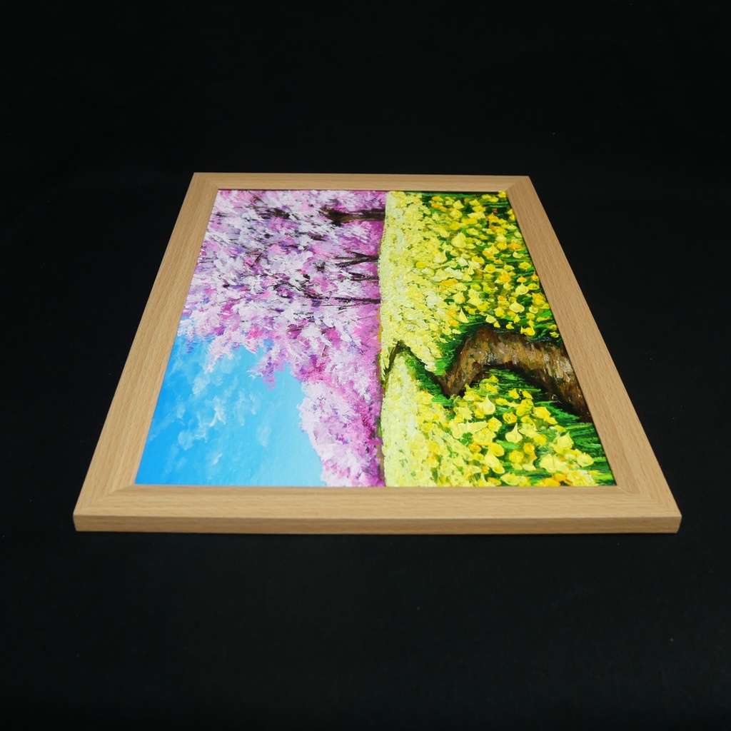 【原画】油彩画「心癒される春の景色」一点物 | 油絵 風景画 アート