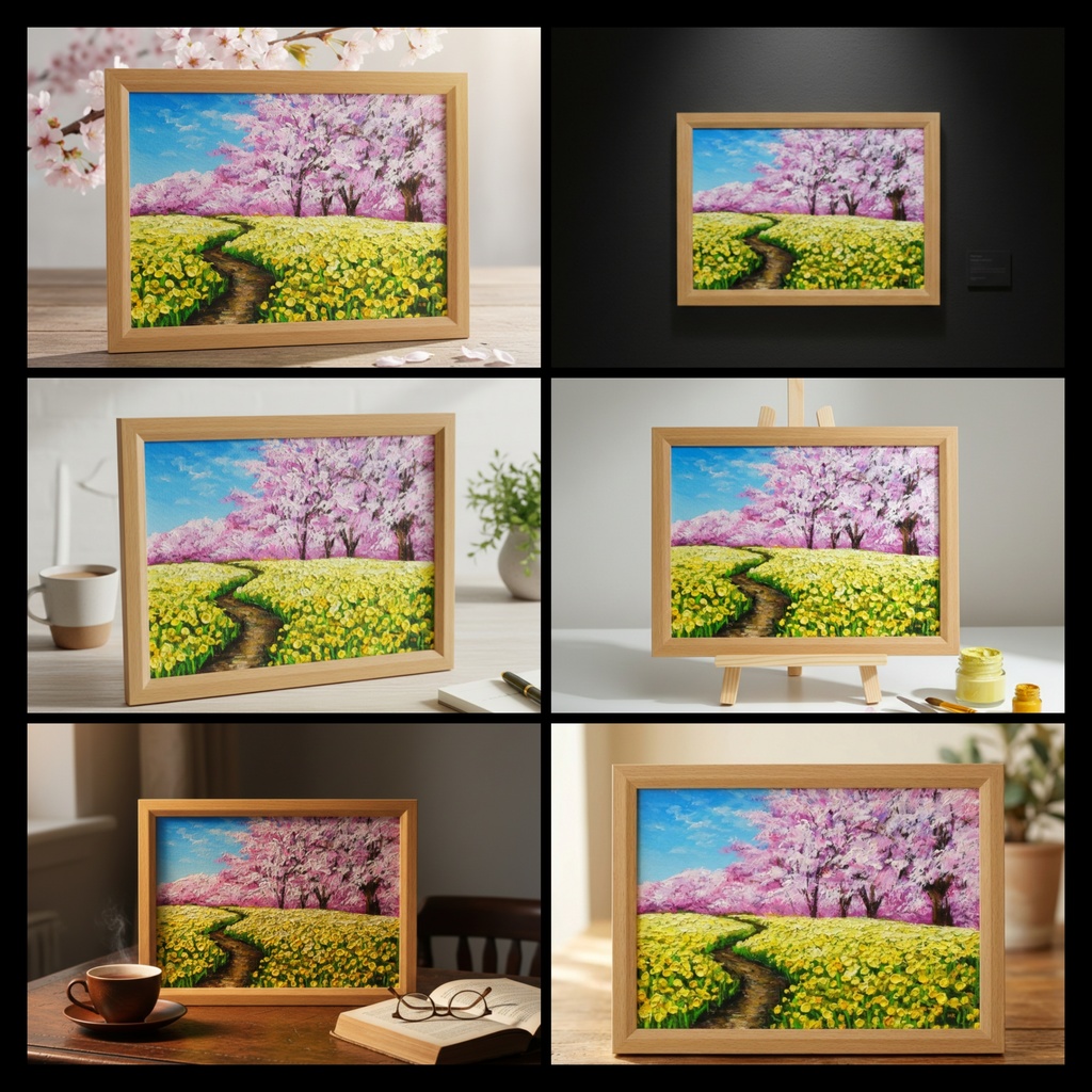 【原画】油彩画「心癒される春の景色」一点物 | 油絵 風景画 アート