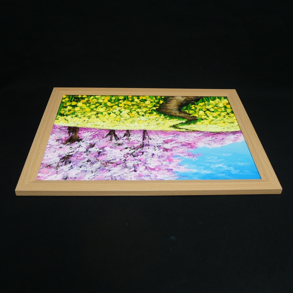 【原画】油彩画「心癒される春の景色」一点物 | 油絵 風景画 アート