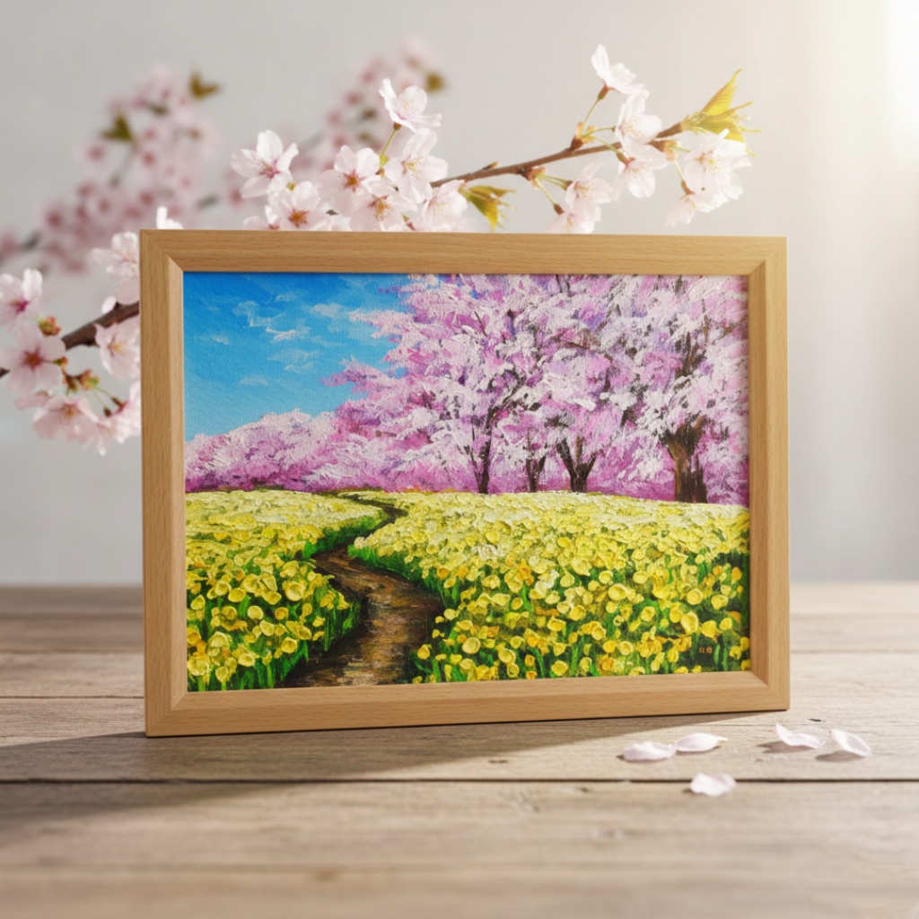 【原画】油彩画「心癒される春の景色」一点物 ｜ 油絵 風景画  アート