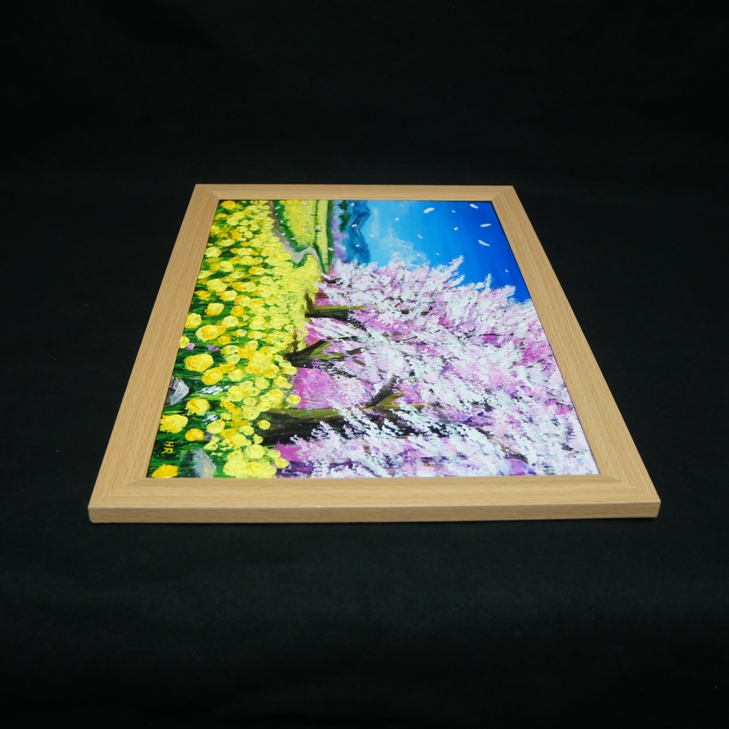 【原画】油彩画「希望の花咲く春の日」 玄関やリビングを飾る花の絵